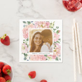 あじさいバラピンクウォーター色フローラ写真 スタンダードカクテルナプキン (インサイチュ)