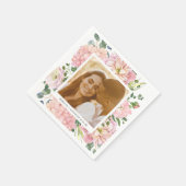 あじさいバラピンクウォーター色フローラ写真 スタンダードカクテルナプキン (角)