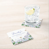 あじさいバラ50誕生日パーソナライズされたカスタム ペーパーコースター (インサイチュ)