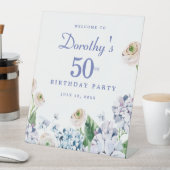 あじさいバラ50thバースデーパーティーウェルカムサイン 台座サイン (インサイチュ)