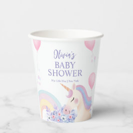 あじさいバルーンレインボインユニコーンベイビーシャワー 紙コップ