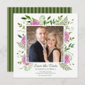 あじさいピンクの写真 セーブザデート (正面/裏面)