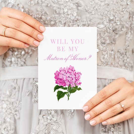 あじさいピンクの花が私の名誉カードのマトロン カード