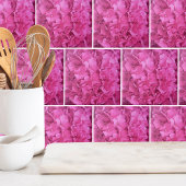 あじさいピンクの花柄 タイル