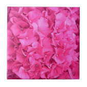 あじさいピンクの花柄 タイル (正面)