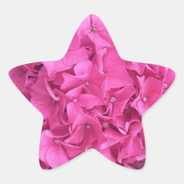 あじさいピンクの花柄 星シール