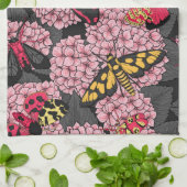 あじさいピンク キッチンタオル (折り畳み)