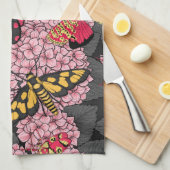 あじさいピンク キッチンタオル (四つ折り)