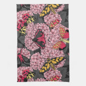 あじさいピンク キッチンタオル (縦)