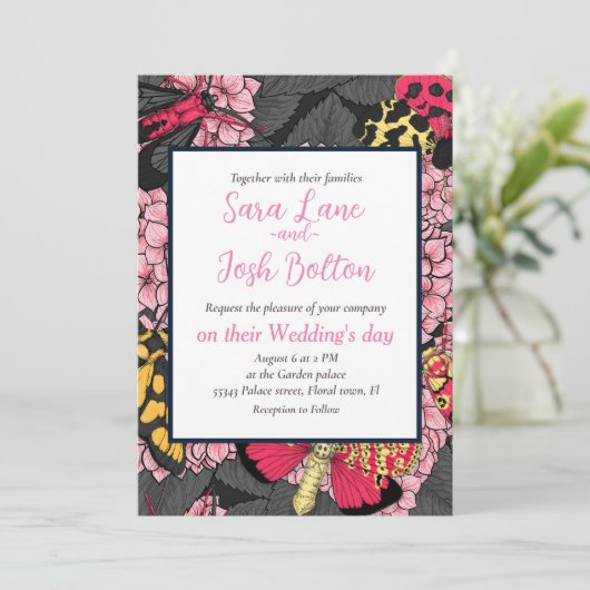 あじさいピンク 招待状 (スタンド正面)