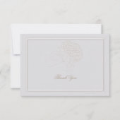 あじさいフォーマルアイボリーエレガントカップル結婚ノート サンキューカード (正面)