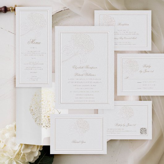 あじさいフォーマルアイボリーエレガントカップル結婚ノート サンキューカード