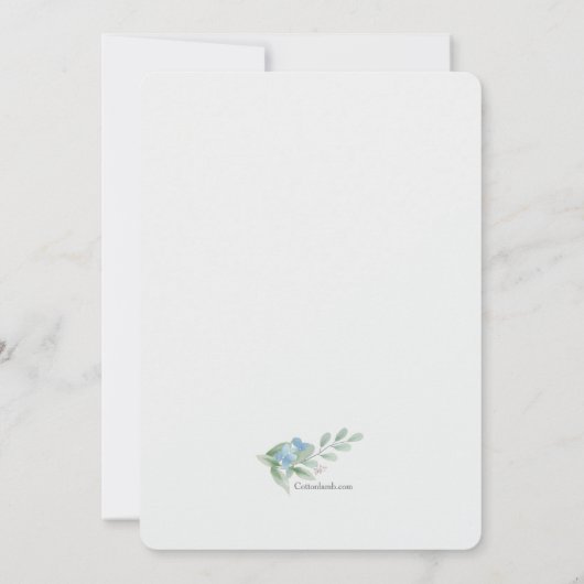 あじさいフレームフォト誕生日招待状 招待状 (裏面)