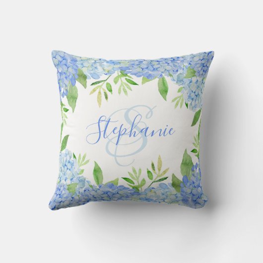 あじさいフローラウォーターカラーモノグラム クッション (裏面)