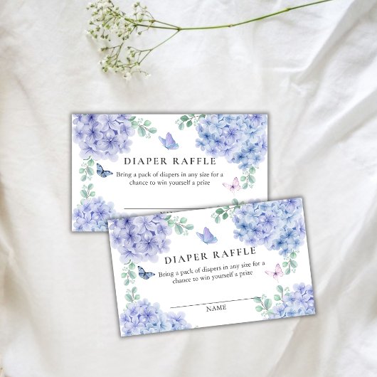 あじさいフローラガーデンおむつラッフルベビーシャワー エンクロージャーカード