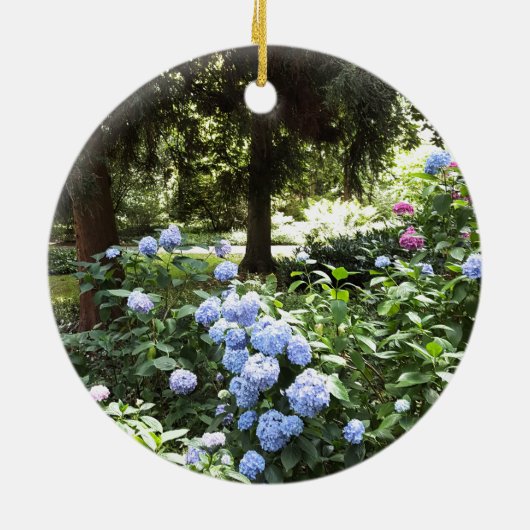 あじさいフローラツリー自然写真 セラミックオーナメント (裏面)