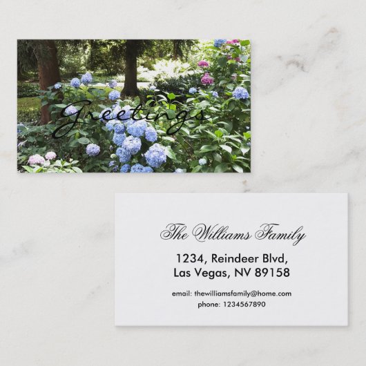 あじさいフローラツリー自然写真 名刺 (正面/裏面)