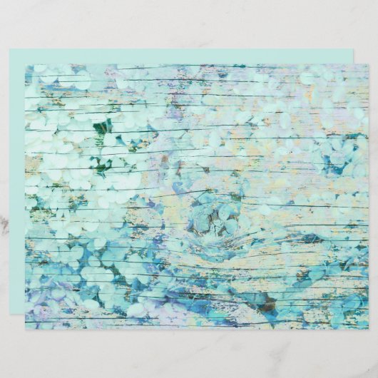 あじさいフローラティール（緑がかった色）カントリーヴィンテージウッド (正面/裏面)