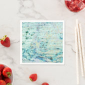 あじさいフローラティール（緑がかった色）カントリーヴィンテージウッド スタンダードカクテルナプキン (インサイチュ)