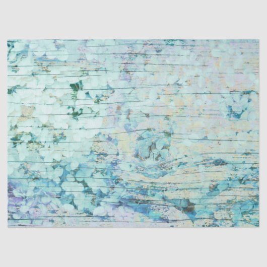 あじさいフローラティール(緑がかった色)カントリーヴィンテージウッド 薄葉紙 (正面)