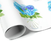 あじさいフローラブルーフラワーウォーター素朴カラー ラッピングペーパー (ロールコーナー)