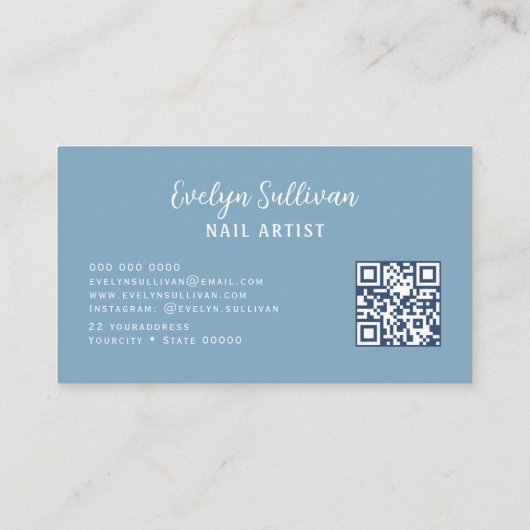 あじさいフローラレター爪、 ネイル名刺 名刺 (裏面)