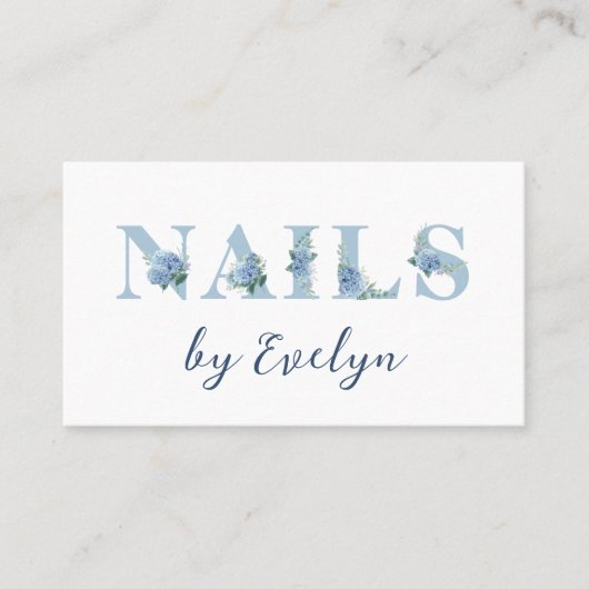 あじさいフローラレター爪、 ネイル名刺 名刺 (正面)