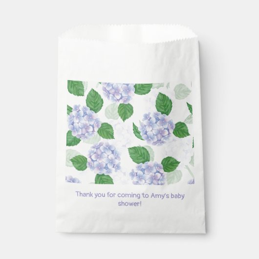 あじさいフローラ水彩ブルーピンク フェイバーバッグ (正面)