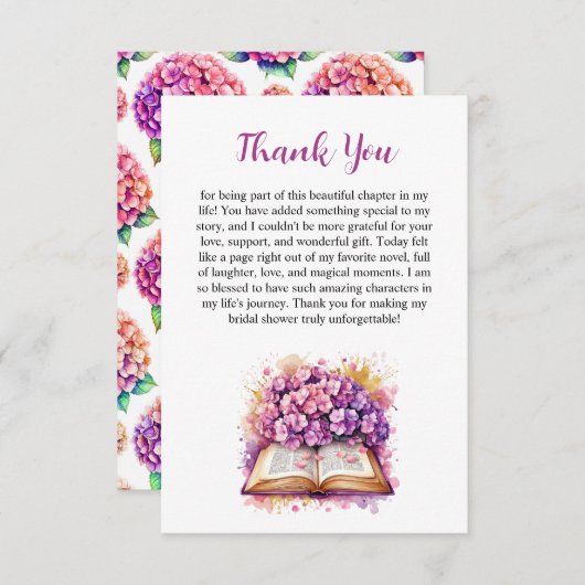 あじさいブックテーマサンキューカード 招待状 (正面/裏面)