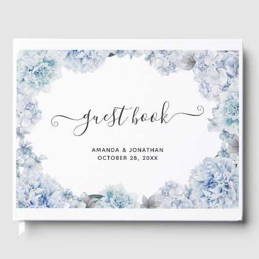 あじさいブルーアンドライトラベンダー結婚ズゲストボー ゲストブック (正面)