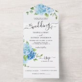 あじさいブルーダスティライトフローラウェディングRSVP オールインワン招待状 (内側)