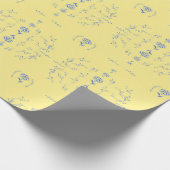 あじさいブロックイエローとブルーパターン ラッピングペーパー (角)