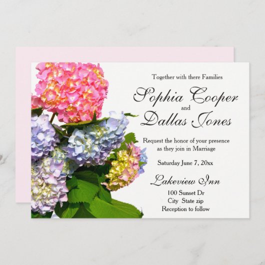 あじさいブーケ結婚のコレクシ結婚ョン 招待状 (正面/裏面)