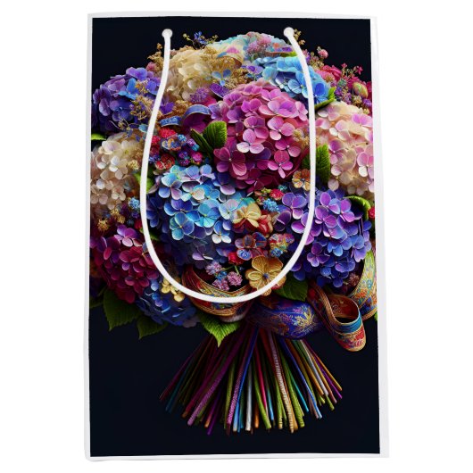 あじさいブーケ、Natasha Us ミディアムペーパーバッグ (正面)