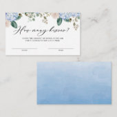 あじさいミセス・ゲーム・カードのキスの数 名刺 (正面/裏面)