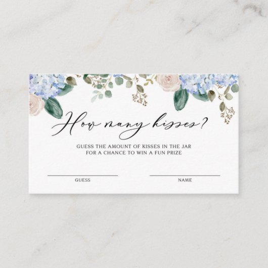 あじさいミセス・ゲーム・カードのキスの数 名刺 (正面)