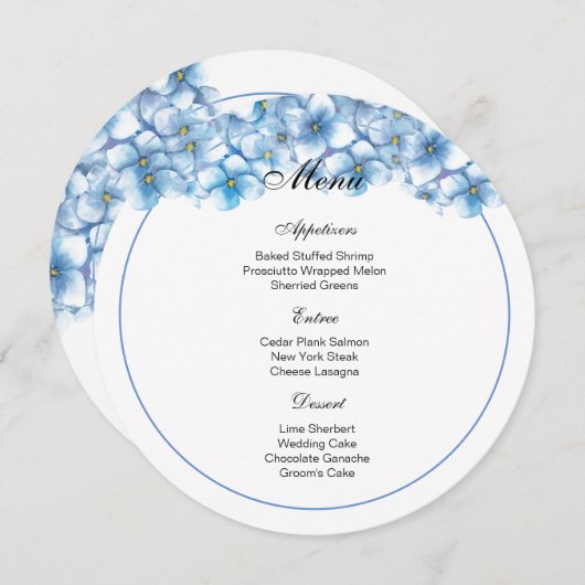 あじさいメニューカード メニュー (正面/裏面)