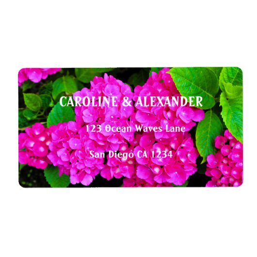 あじさいモダンピンクフローラの結婚花 ラベル (正面)