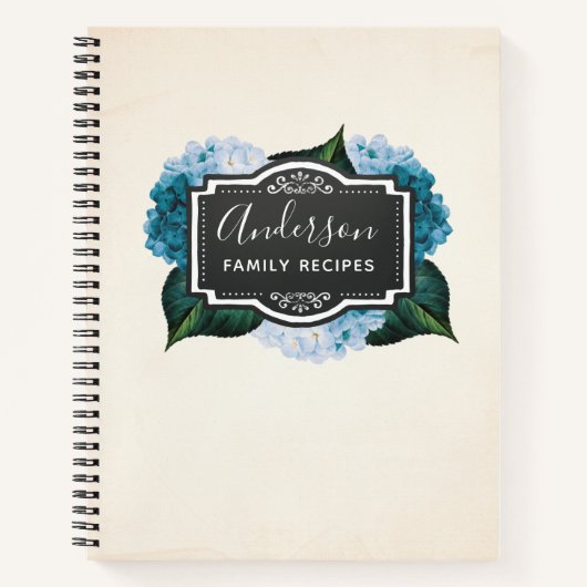 あじさいレシピまたはジャーナル ノートブック (正面)