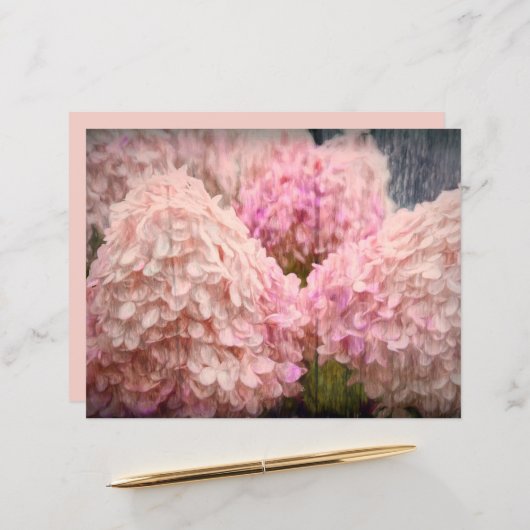 あじさいヴィンテージ赤面ピンクフローラウッドデコパージュ (正面/裏面インサイチュ)