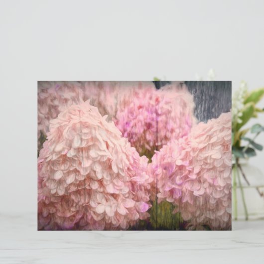 あじさいヴィンテージ赤面ピンクフローラウッドデコパージュ (スタンド正面)