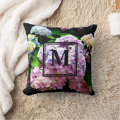 あじさい園,ピンク,青,紫のフローラ クッション (ブランケット)