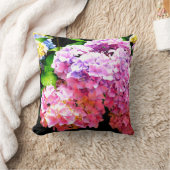 あじさい園,ピンク,青,紫のフローラ クッション (ブランケット)
