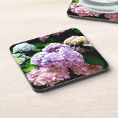 あじさい園，ピンク，青，紫のフローラ コースター (左側)