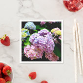 あじさい園，ピンク，青，紫のフローラ スタンダードカクテルナプキン (インサイチュ)