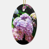 あじさい園，ピンク，青，紫のフローラ セラミックオーナメント (左)