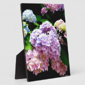 あじさい園，ピンク，青，紫のフローラ フォトプラーク (側面)
