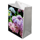 あじさい園，ピンク，青，紫のフローラ ミディアムペーパーバッグ (正面アングル)