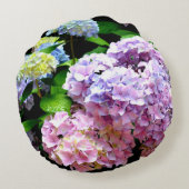 あじさい園,ピンク,青,紫のフローラ ラウンドクッション (裏面)