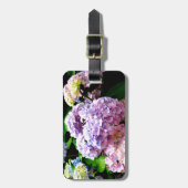 あじさい園，ピンク，青，紫のフローラ ラゲッジタグ (正面縦)